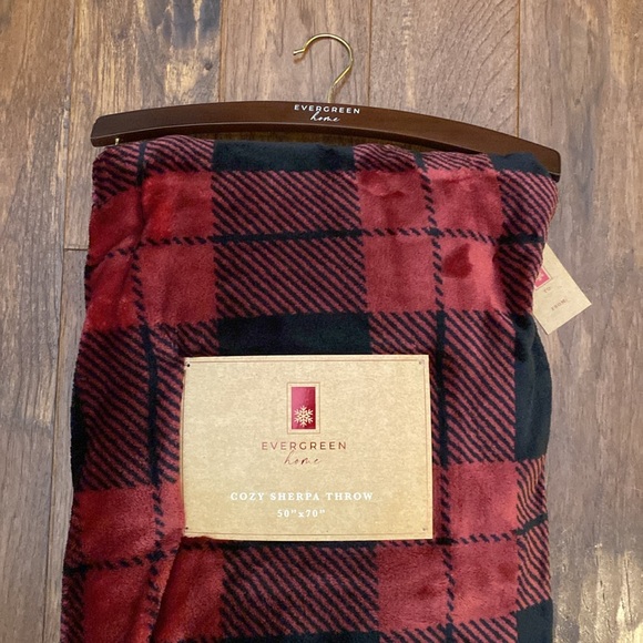 Plush and Sherpa Throw Blanket Plaid NEW - Picture 2 of 8
